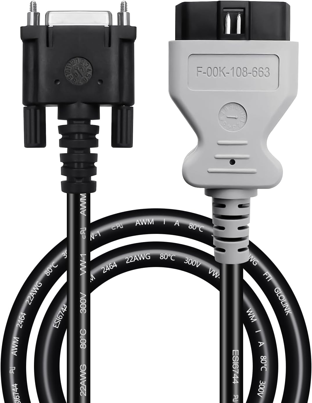 OBDii Diagnostic Tool OBD2 Diagnostic Tool F-00K-108-663 for Mdi2 Multiple Diagnostic Cable,Replace F-00K-108-663 EL-52100-1 1699200142 Cable for MDI II EL-52100 for GM Diagnotic Scanner-16 Pin