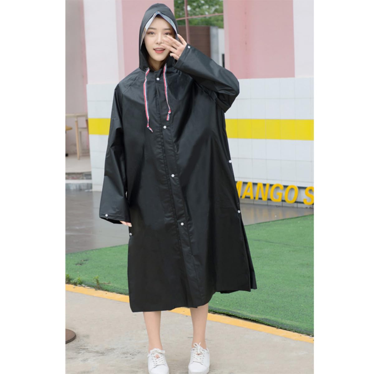 Healeved Engrosado Poncho De Lluvia para Adultos Capucha para Exteriores para Viajes y Escalada Talla XXL Material Eva Grueso