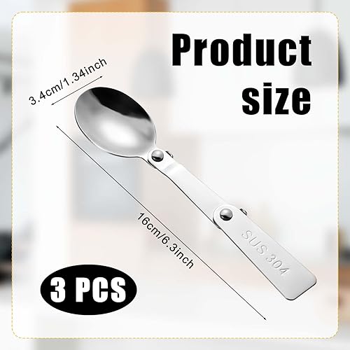 Miniatura 2 de Cucharas plegables para termo Funtainer, tarro de comida de 16 onzas, piezas de repuesto de cucharas de acero inoxidable, accesorios de cuchara