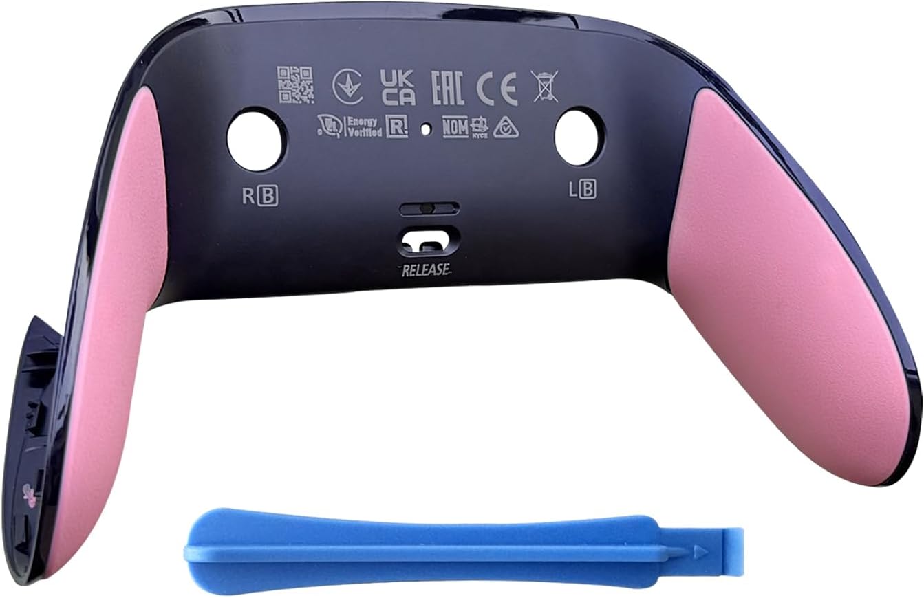 Repair Front & Back Cover for PS5 for DualSense Edge Controller, Replacement Shell with Soft CD Rubber Grip, Snap-On Design to Fix Peeling & Yellowing, Pink 1 PC s Players