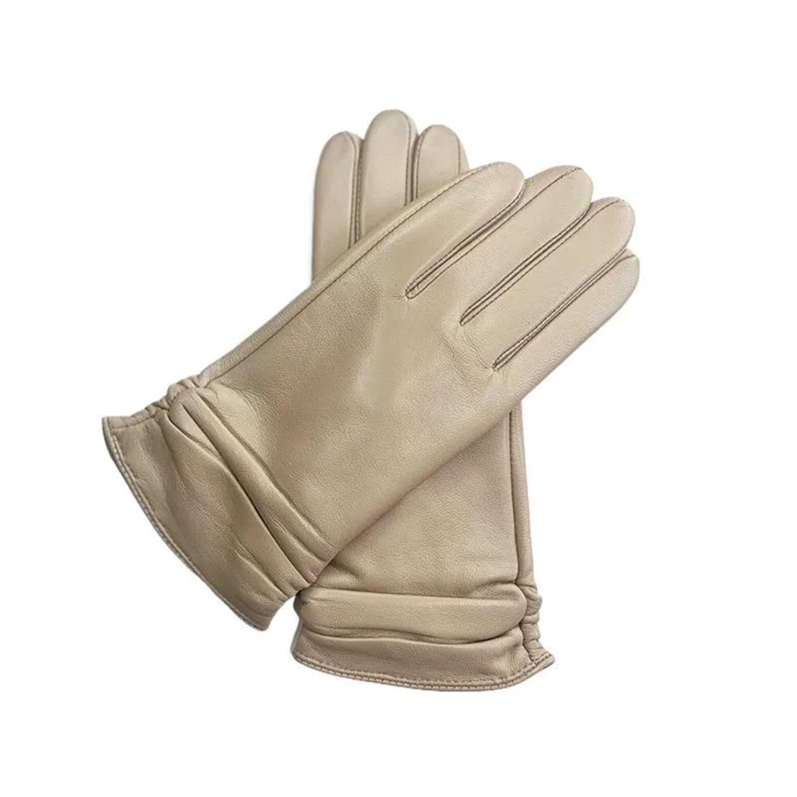 Guanti da donna in vera pelle di pecora addensare inverno caldo touchscreen messaggistica guida moda vestito guanti