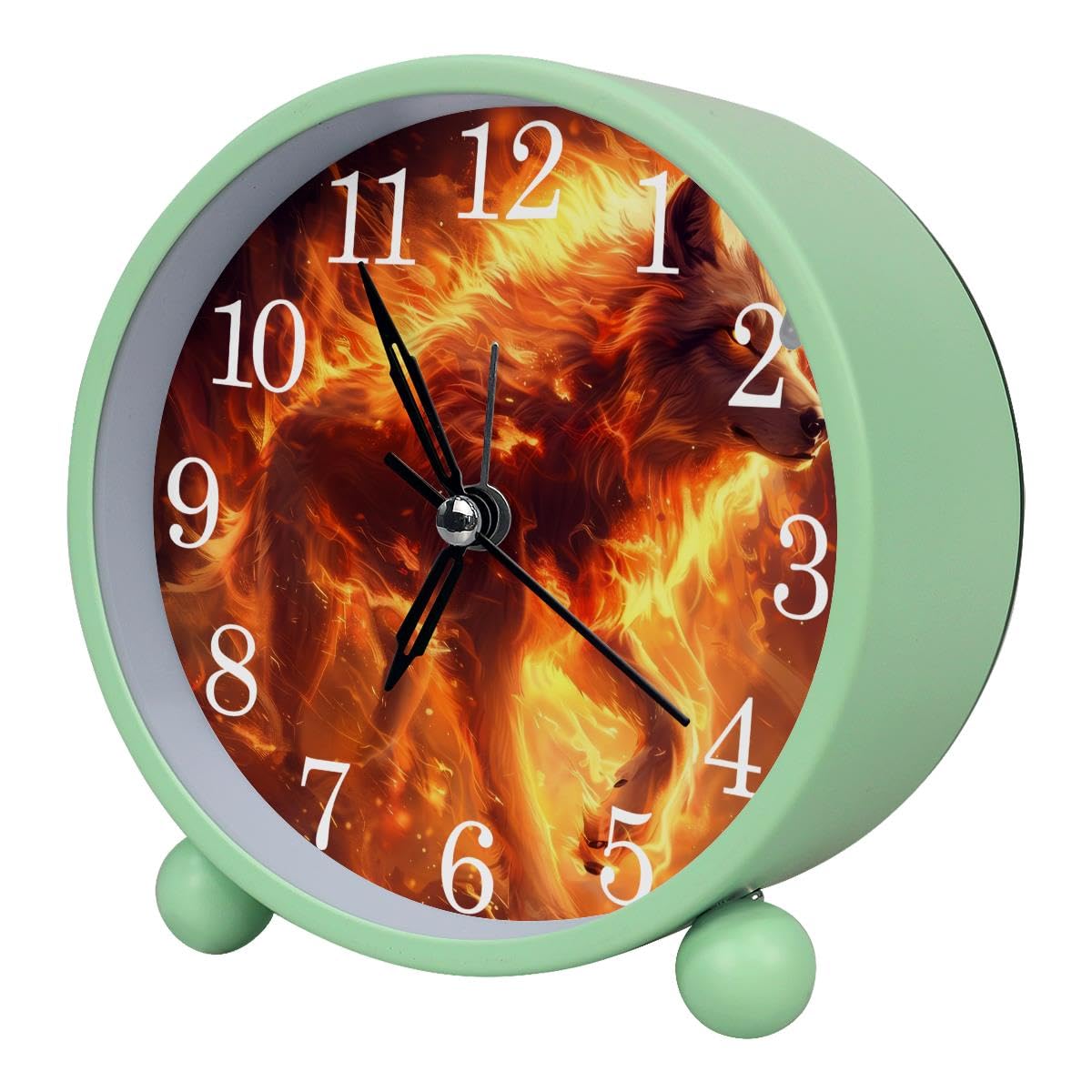 Luoweisi Alarm Clock Wolf, Silent Non-Ticking with Night Light