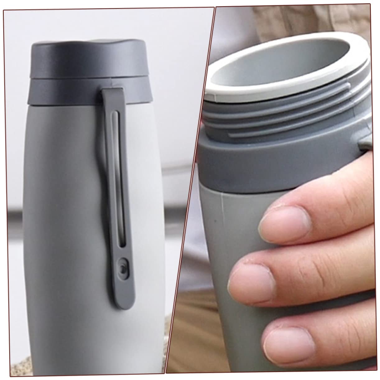 MILISTEN Reisenwasserkessel Faltbare wasserflasche Foldable Water Bottle Krüge Wasserflaschen Wandern zusammenklappbare Wasserbecher Faltbecher Kieselgel Grey Wiederverwendbar