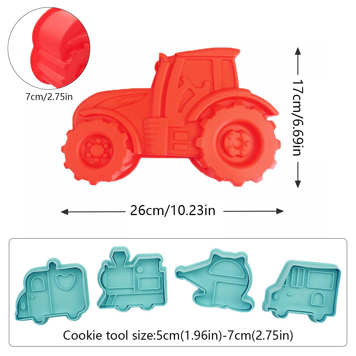 Half Forest Stampo Per Torta Trattore Stampo Silicone Trattore 3d Per Festeggiare I Compleanni Bambini, Per Preparare Torte, Pane, Cioccolatini, Dolci, Budini (Viola