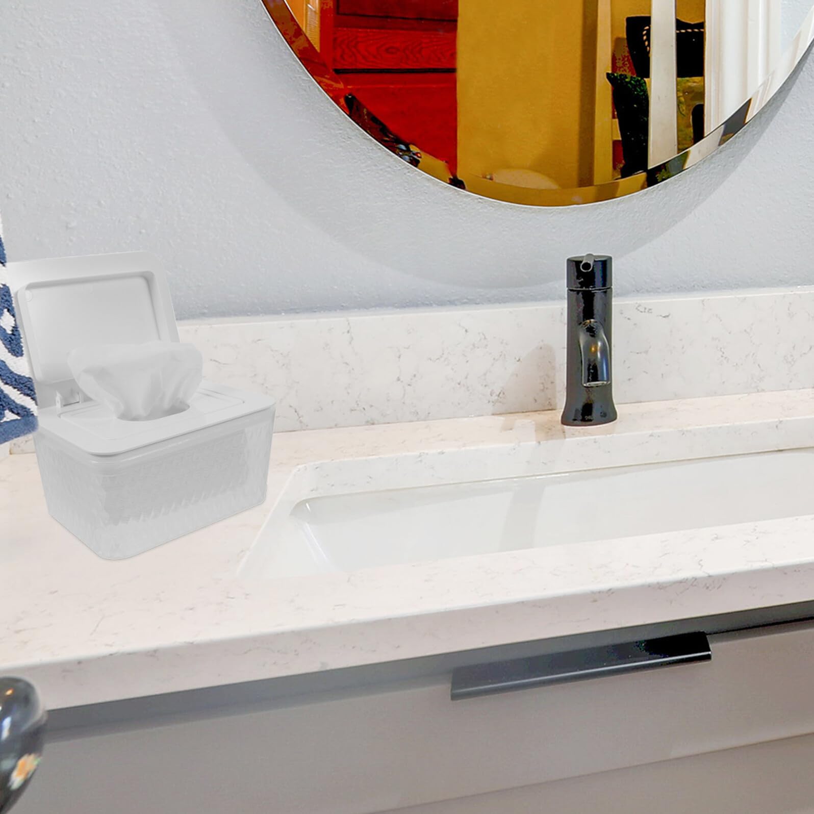 COLLBATH Tapa Contenedor de Plástico Ligero y Reutilizable para Toallitas Húmedas Caja Adecuado para Baño y Organización de Escritorio