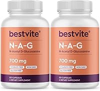 Vista 8 de BESTVITE N-acetil glucosamina (N-A-G) 700 mg (120 cápsulas) - Sin estearatos - Sin OMG - Sin gluten