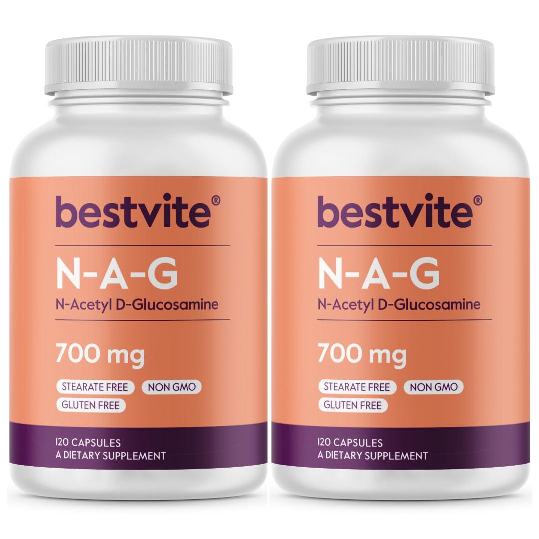 BESTVITE N-Acetyl Glucosamine (N-A-G) 700mg (240 Caps)(120 x 2) 1 Count (Pack of 240)