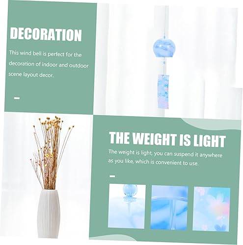 Miniatura 3 de Yardwe Carillón de viento de vidrio de mármol estilo japonés para decoración de jardín, sonido elegante y diseño único para relajación y tranquilidad