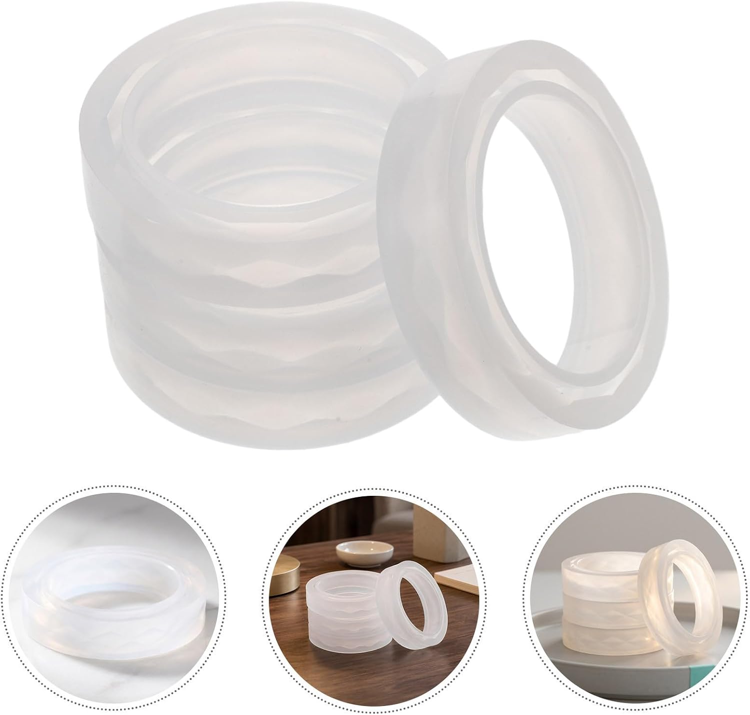 Zerodeko Aroma Ring White 4pcs Silicone Diffuser Accessory 62mm Light Bulb
