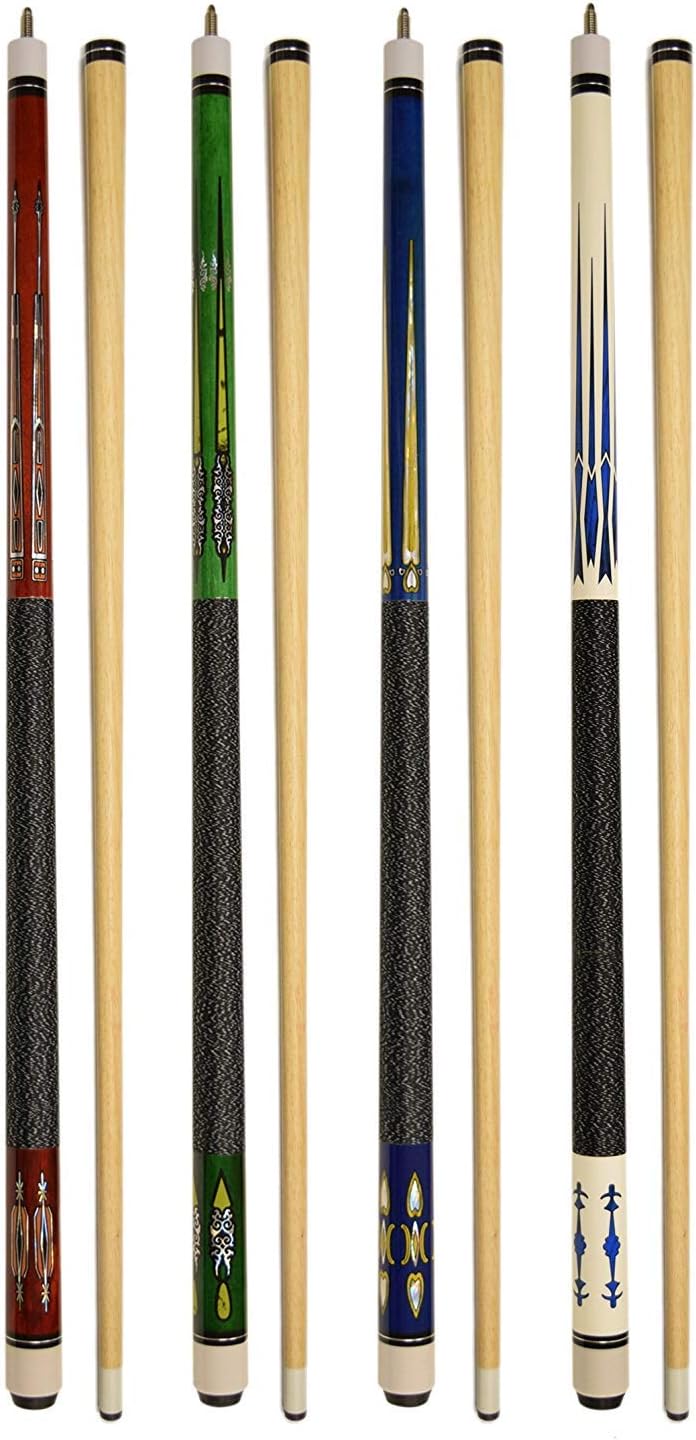 Set of 4 Pool Cues New 58