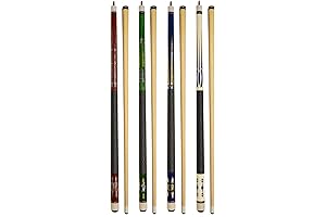 Set of 4 Pool Cues: Billiard Sticks for Your Home or Bar