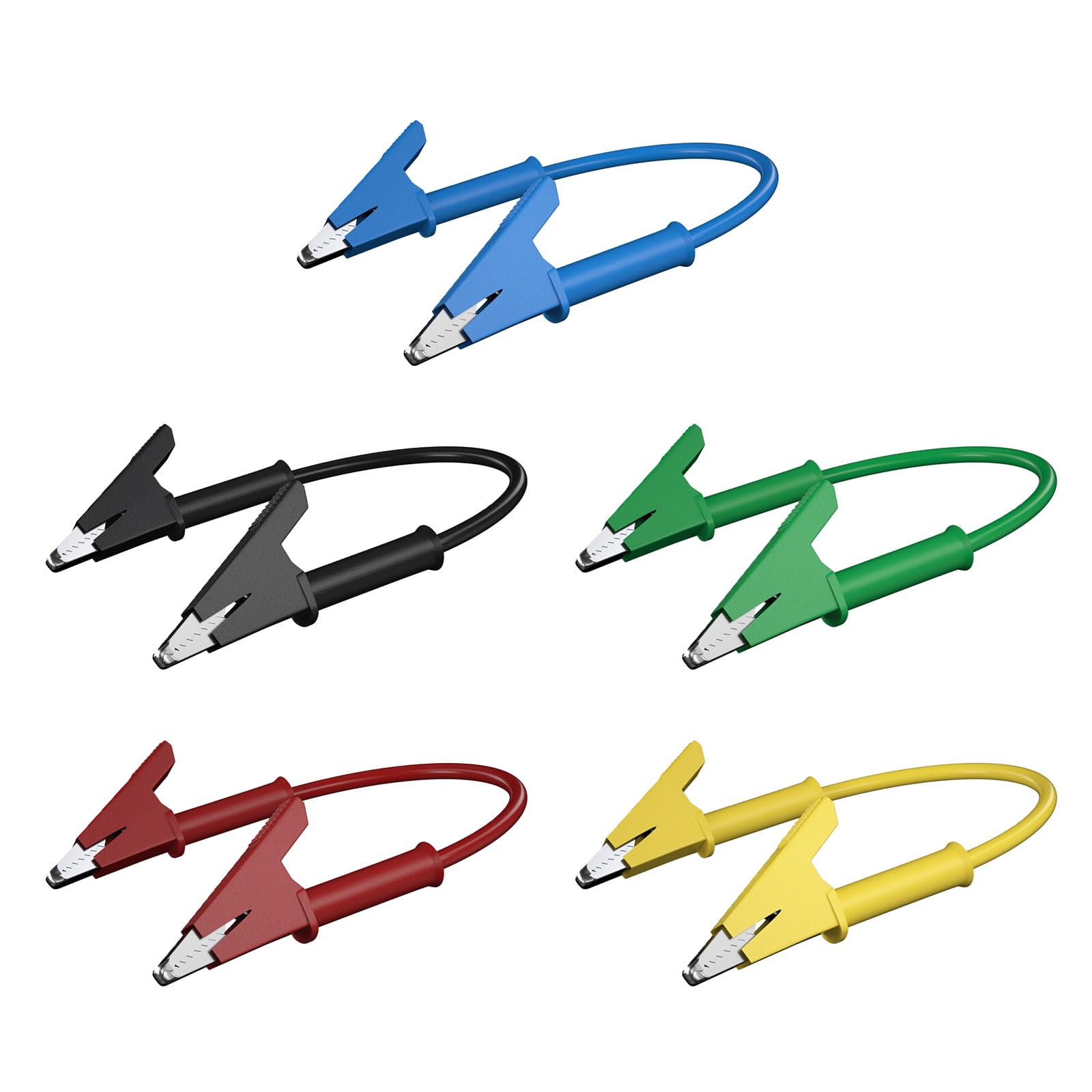 5pcs Double Ended Alligators Clip Leads 1meter Flexible Wire High Current Automotive Electrical Testing for Vehicles Electrical Leads with Alligators Clip