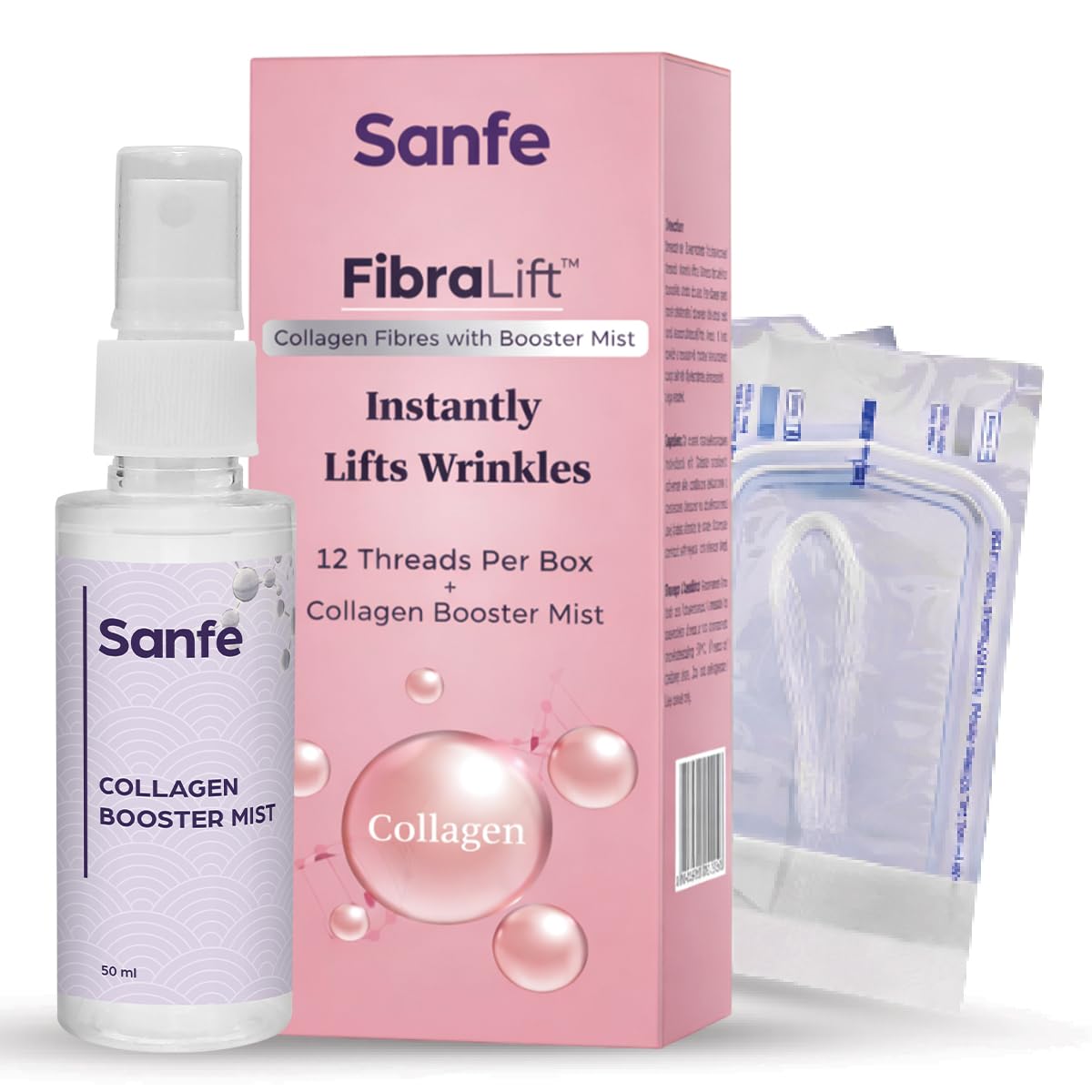 Sanfe FibraLift Collagen Threads with Booster Mist, Instant Skin Tightening, Wrinkle Lift Treatment, Pack of 12, 12 Threads-image-47