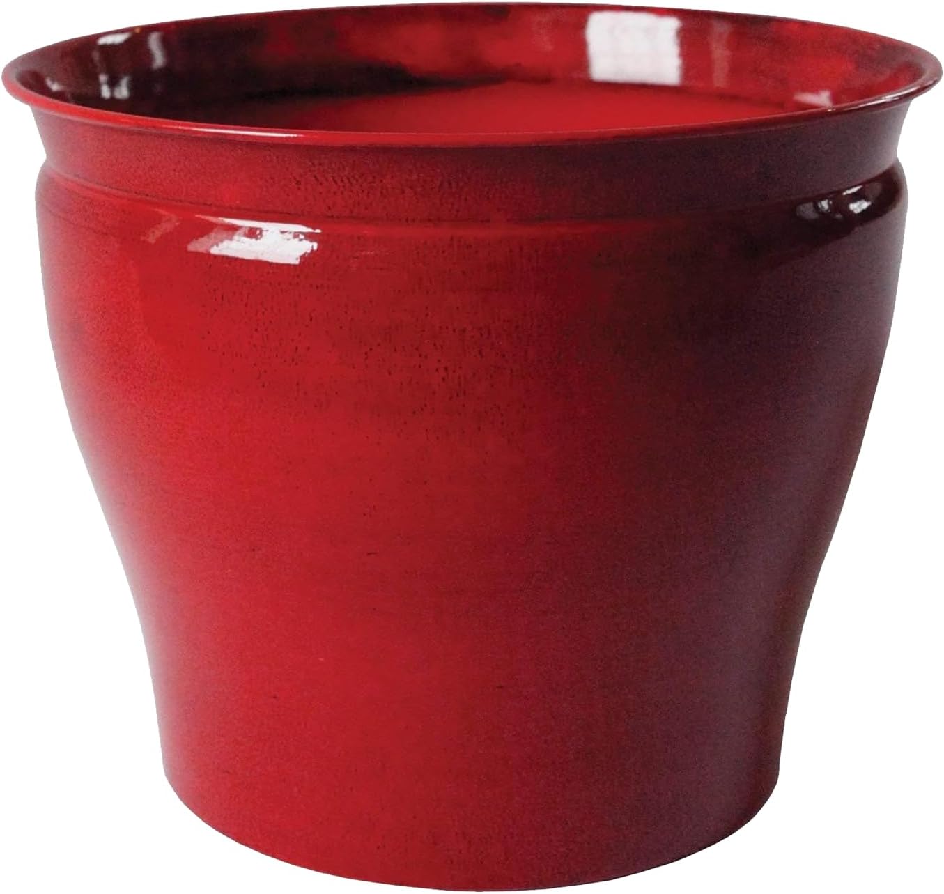 Robert Allen Home and Garden Robert Allen Home & Garden MPT01605 Avery Classic Ironstone Metal Planter Flower Pot, 12 inch, Autumn Blaze