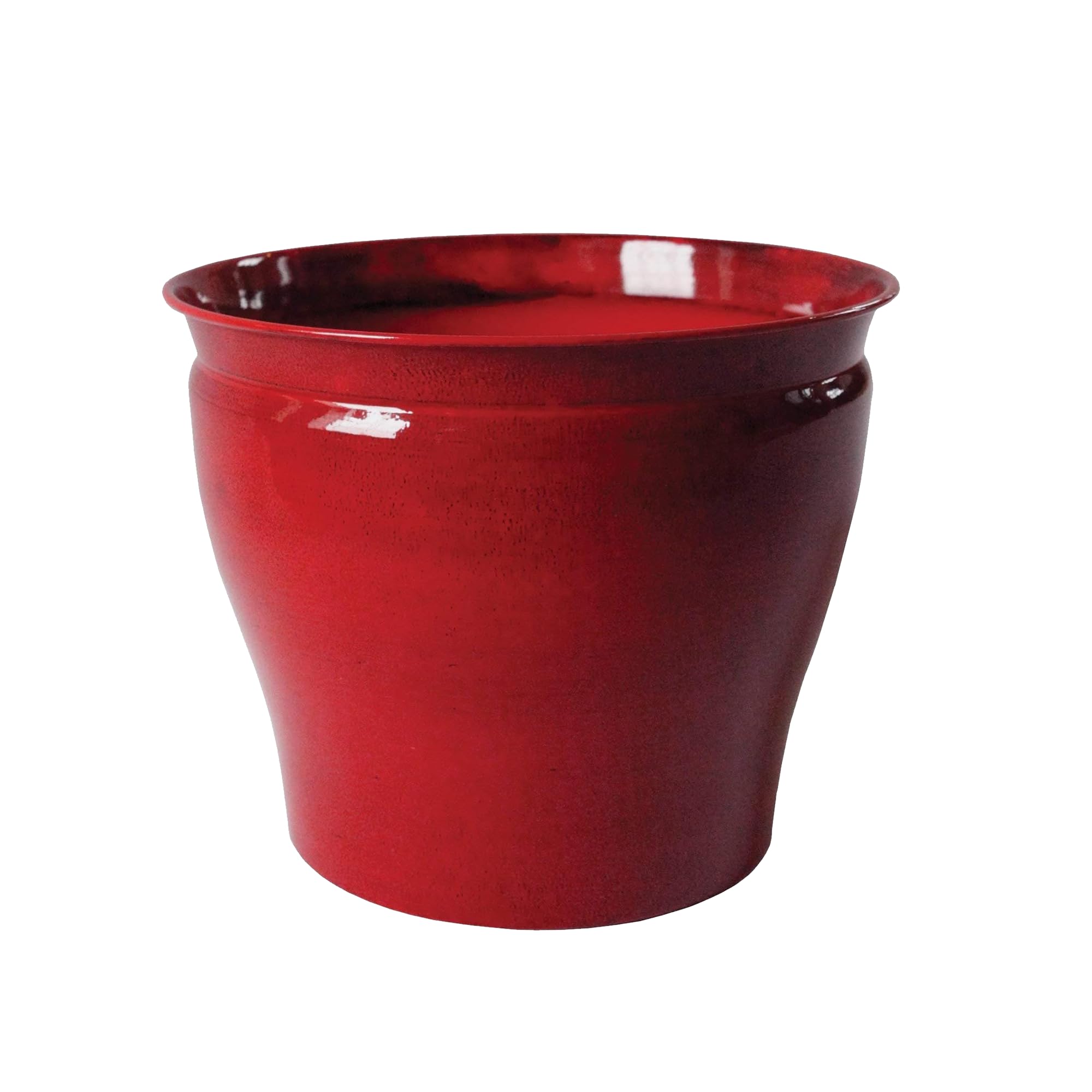 Robert Allen Home & Garden Robert Allen Home and Garden MPT01605 Avery Classic Ironstone Metal Planter Flower Pot, 12 inch, Autumn Blaze