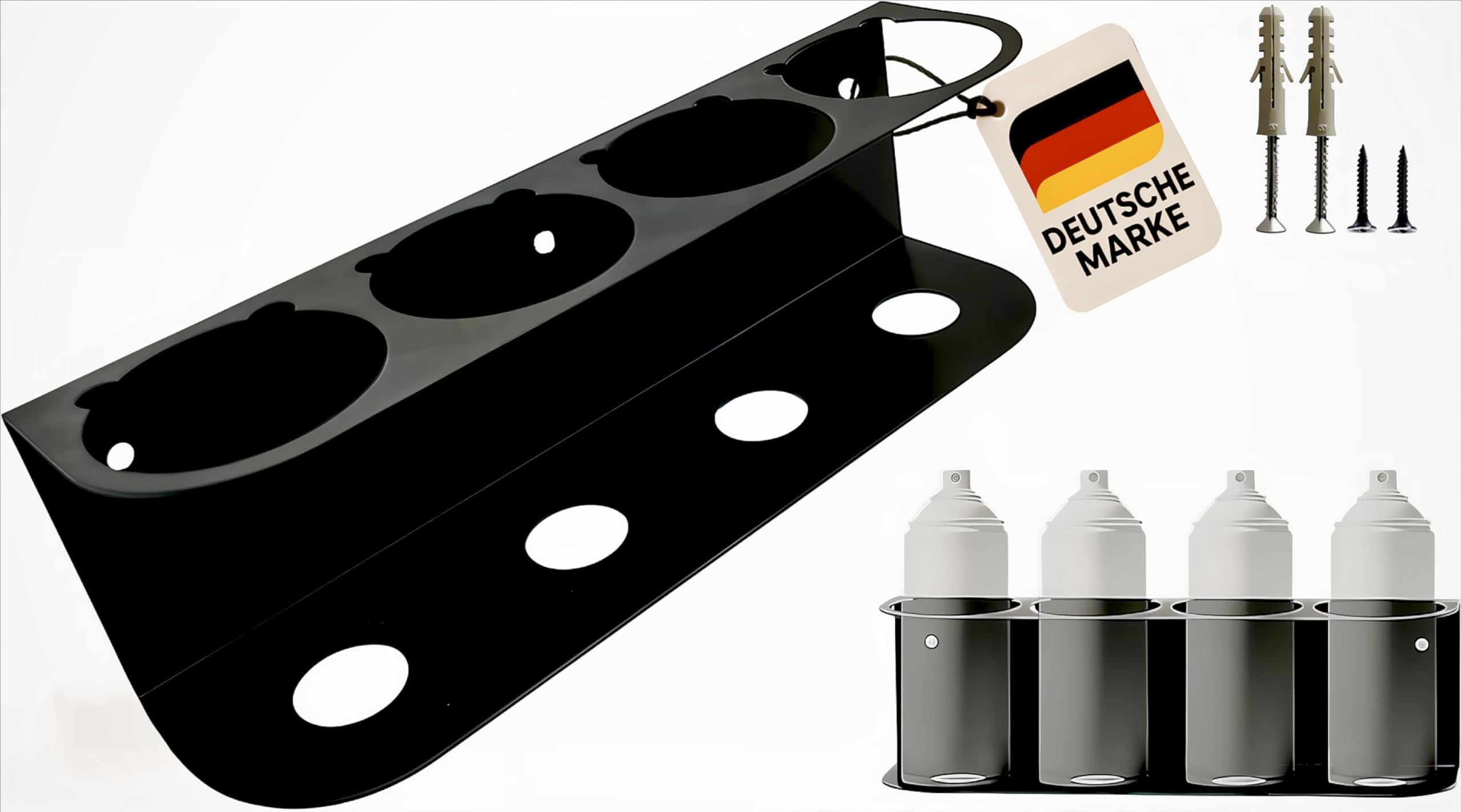 Support pour flacons pulvérisateurs - Support d'atelier pour bombes aérosols - Support de rangement pour bombes aérosols - 1 pièce