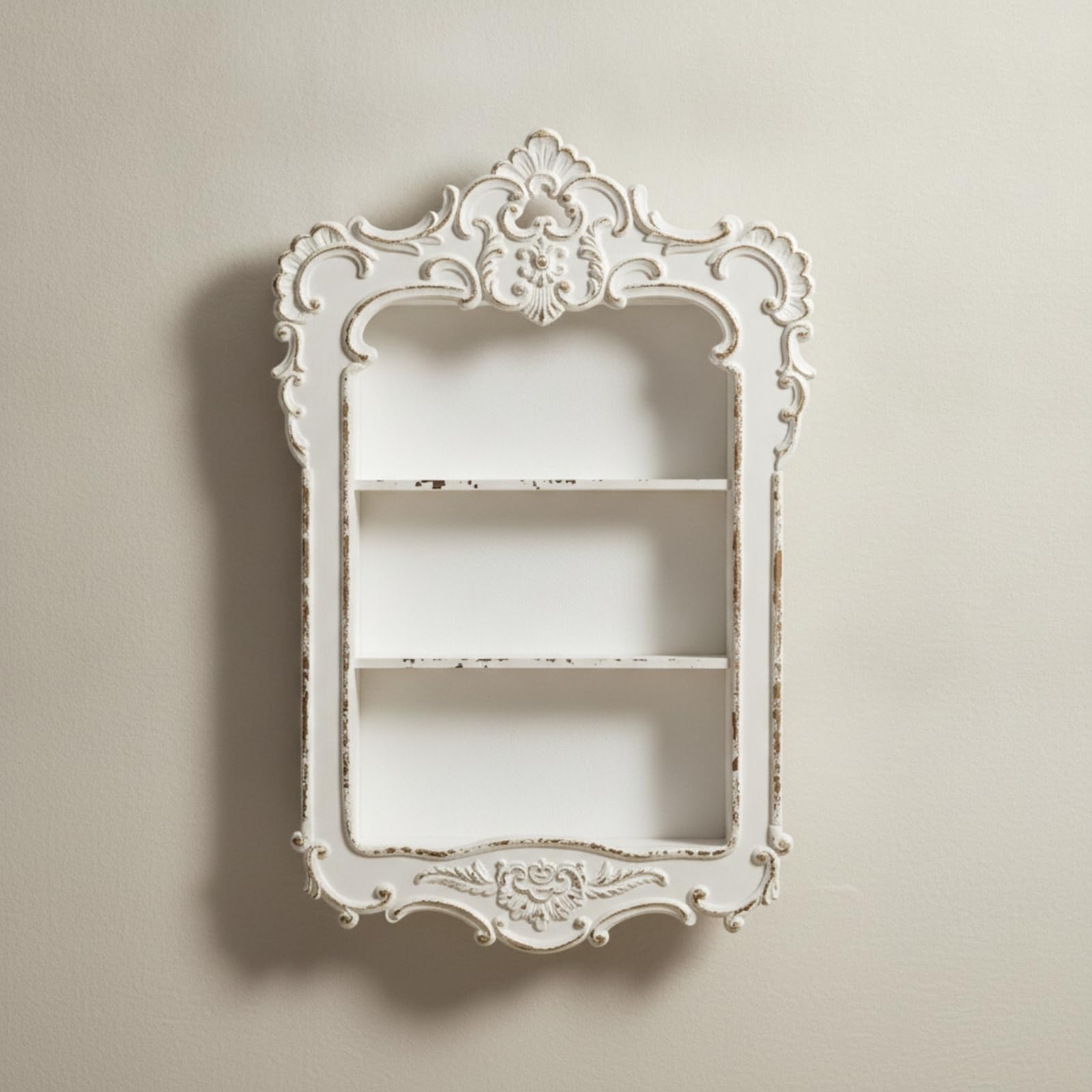 Estantería Pared Elegante Estante Flotante Versátil Mueble para Dormitorio, Blanco Retro