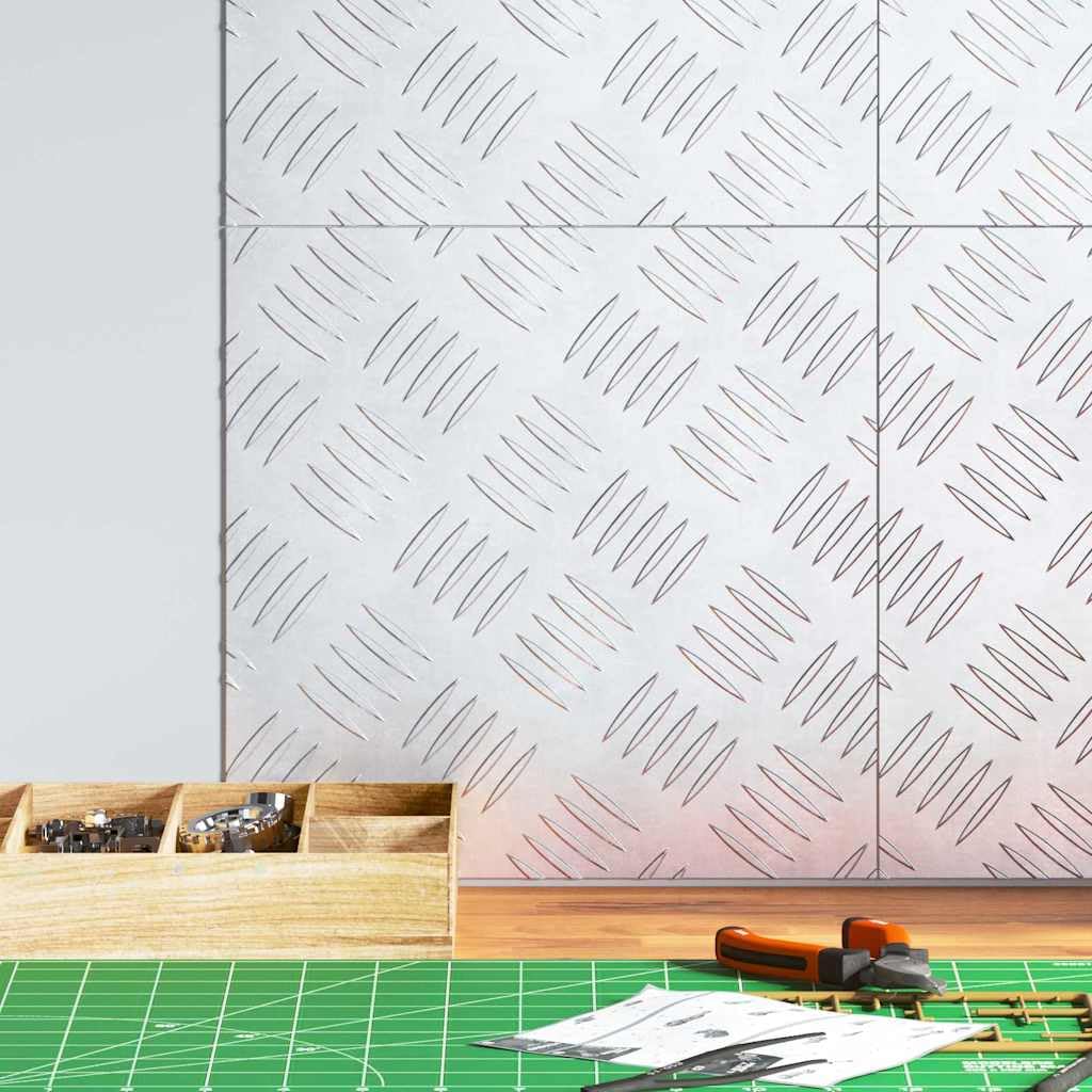 Fengshui Aluminiowe stopnie schodowe, zestaw 4 sztuk, 30 x 30 cm, srebrne