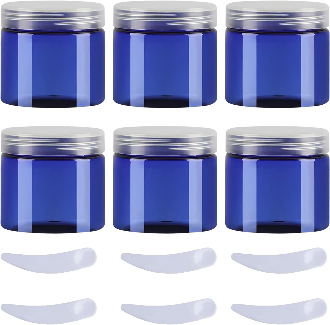 FLYIODFCXV cosmetic jar, Pack of 6,Plastic Cream Jars Cosmetic Pots with Clear Lids Containers for Toiletries