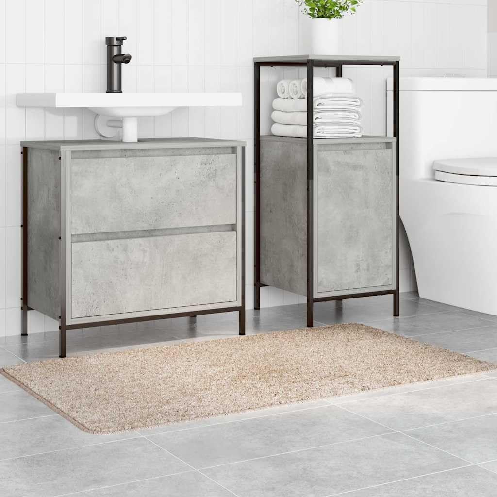 Rutschfeste Badmatte Creme 70 x 120 cm PP mit Latex-Rückseite für Badezimmer Sicherheit Komfort langlebig waschbar