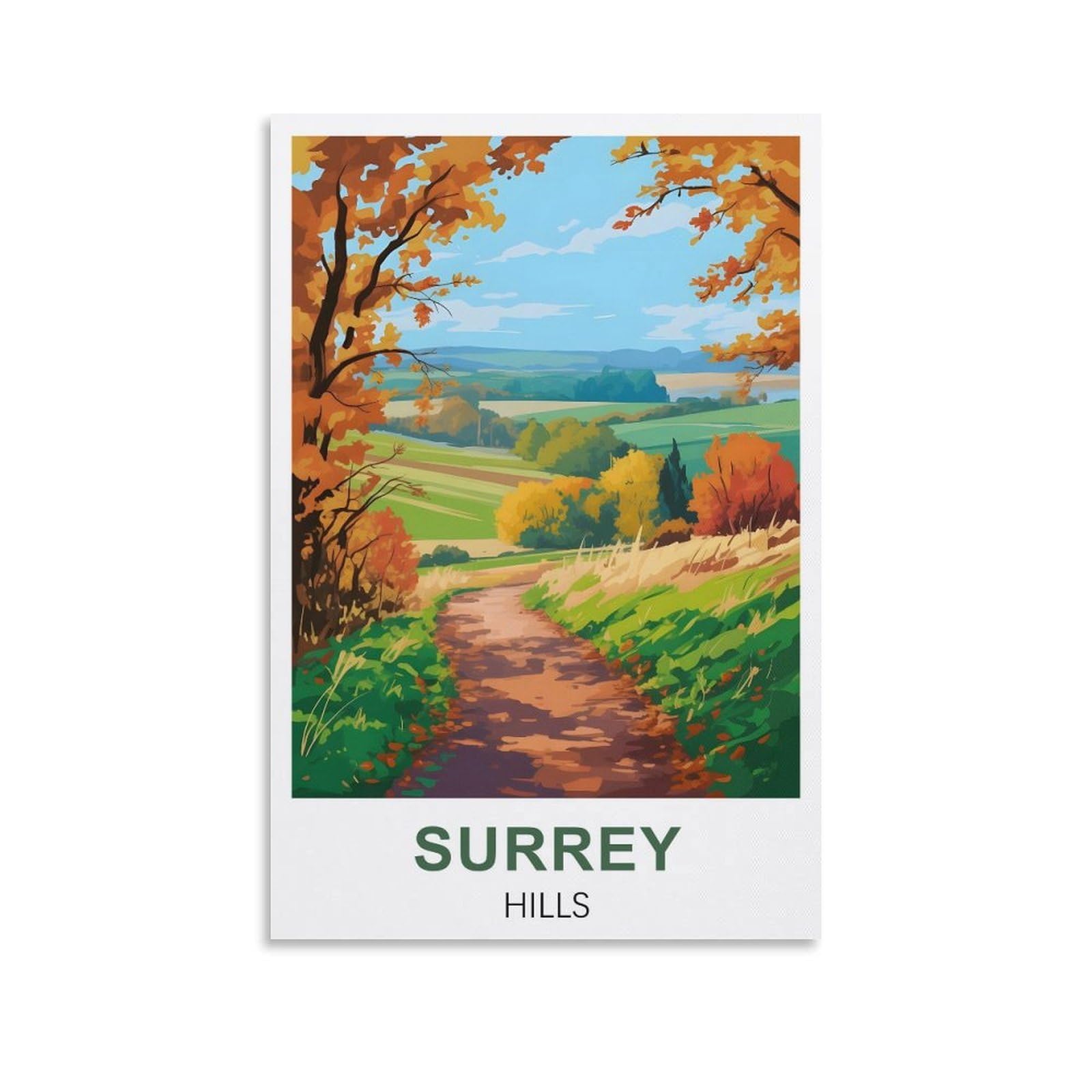Ezmlfa S421 5D Diy Diamond Painting Kit,Surrey Hills Diamond Art Kits For Beginner,Gem Art Kits Round Drill For Home Wall Decor Gifts 40X40cm
