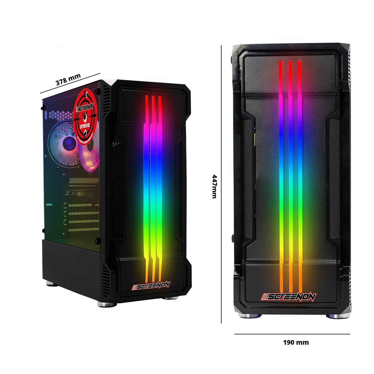 Komputer gamingowy Ryzen 5 5700G • Radeon RX 6500XT (4 GB) karta graficzna • 16 GB RAM DDR4 3200 MHz • 512 GB m.2 • Windows 11 Pro • Wi-Fi 300 Mbit/s • komputer dla graczy z 3-letnią