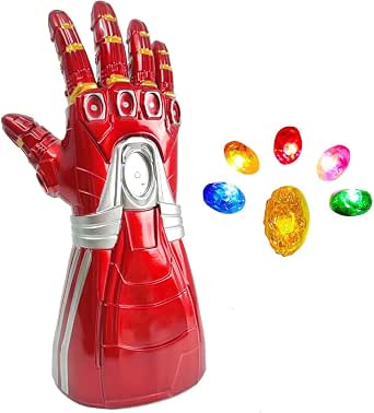 Guanto Dell'Infinito Con Luci LED – Pugno Elettronico In PVC Per Cosplay E Halloween, Taglia Unica Con Pietre Luminose