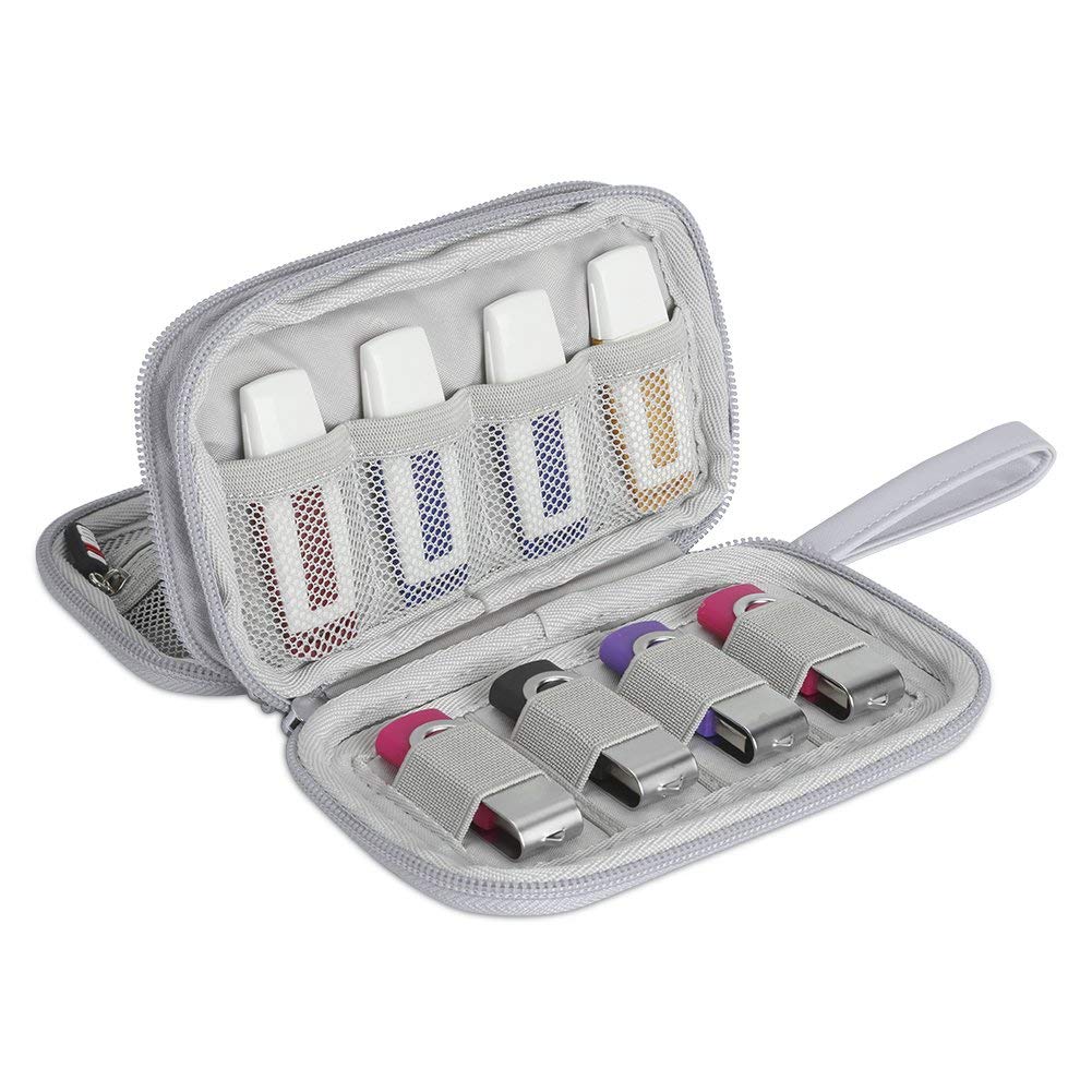 BUBM USB Flash Drive Case,Portable Waterproof Electronic Accessories Bag for USB Flash Drives,SD Cards,Earphone and Other Small Accessories,Gray