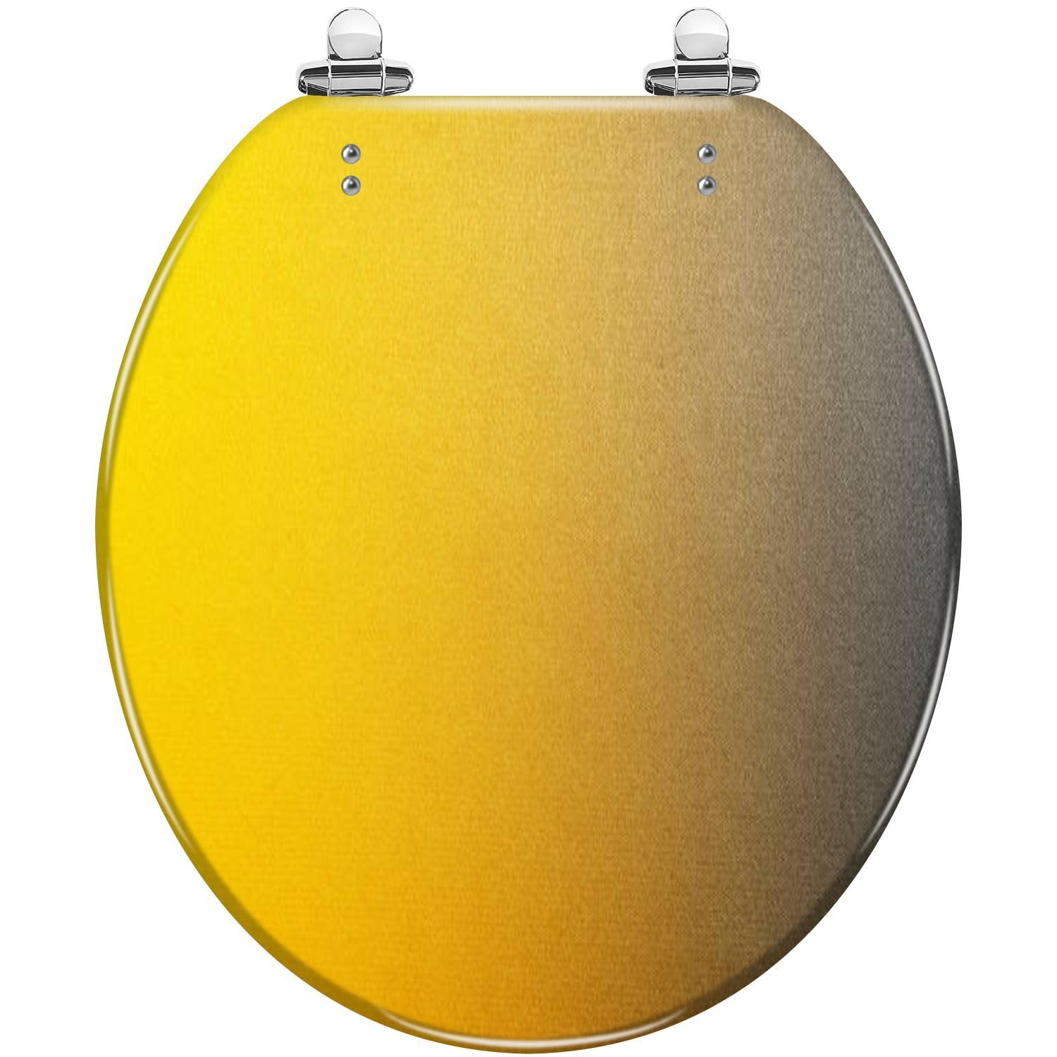 Round Toilet Seat Abstract yellow orange brown gray black Resin Toilet Seat Quietly Slow Close with Quick-Release Hinges Toilet Seat with Cover Easy to Clean Install
