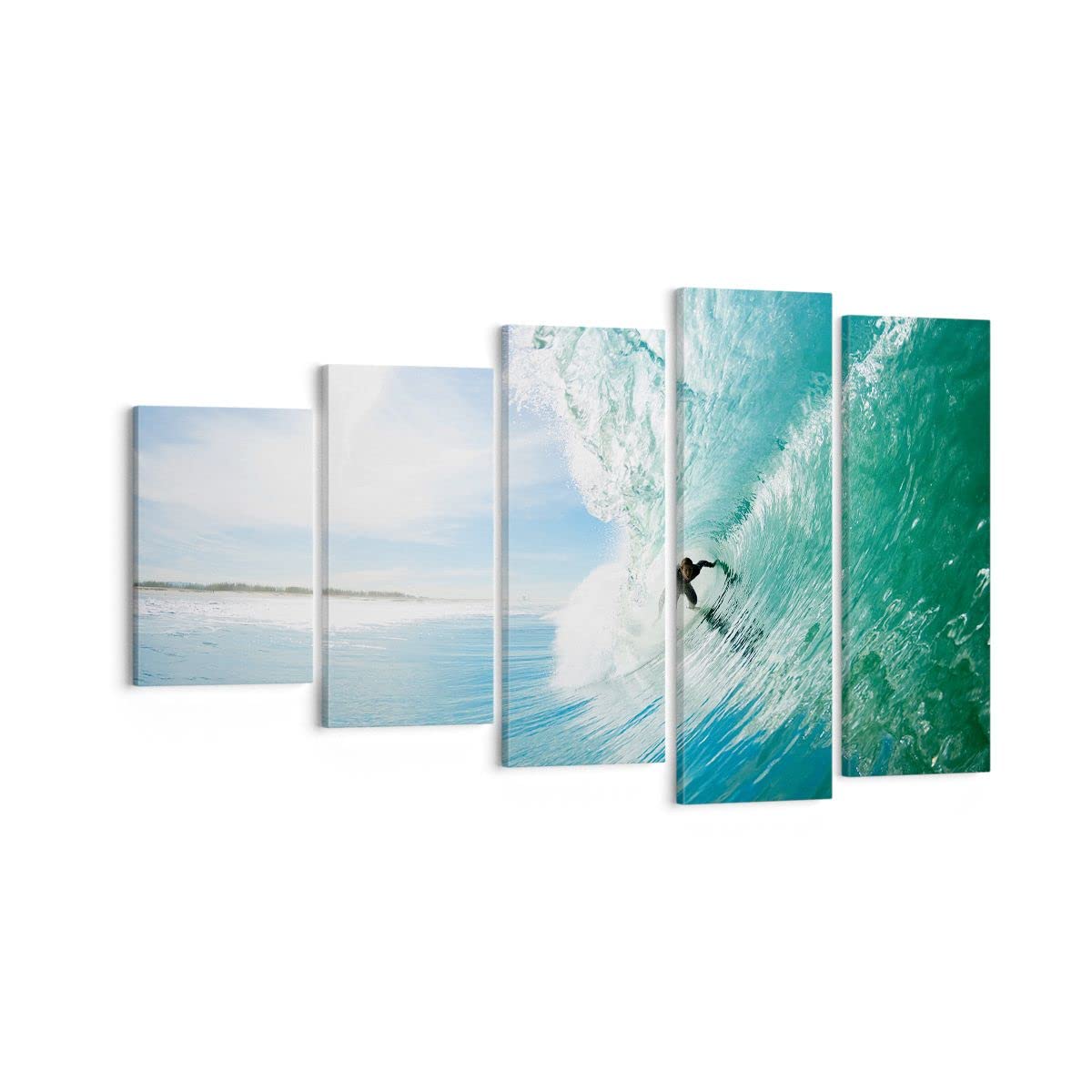 Lienzos Decorativos 100x70cm Cuadro Sobre Lienzo Moderno Surf Surfista Océano Ola Grande Dormitorio Cocina Cuadros Pared Imágenes Cuadros Decoracion Salon Wall Art Prints Decor Canvas AA100x70-2785