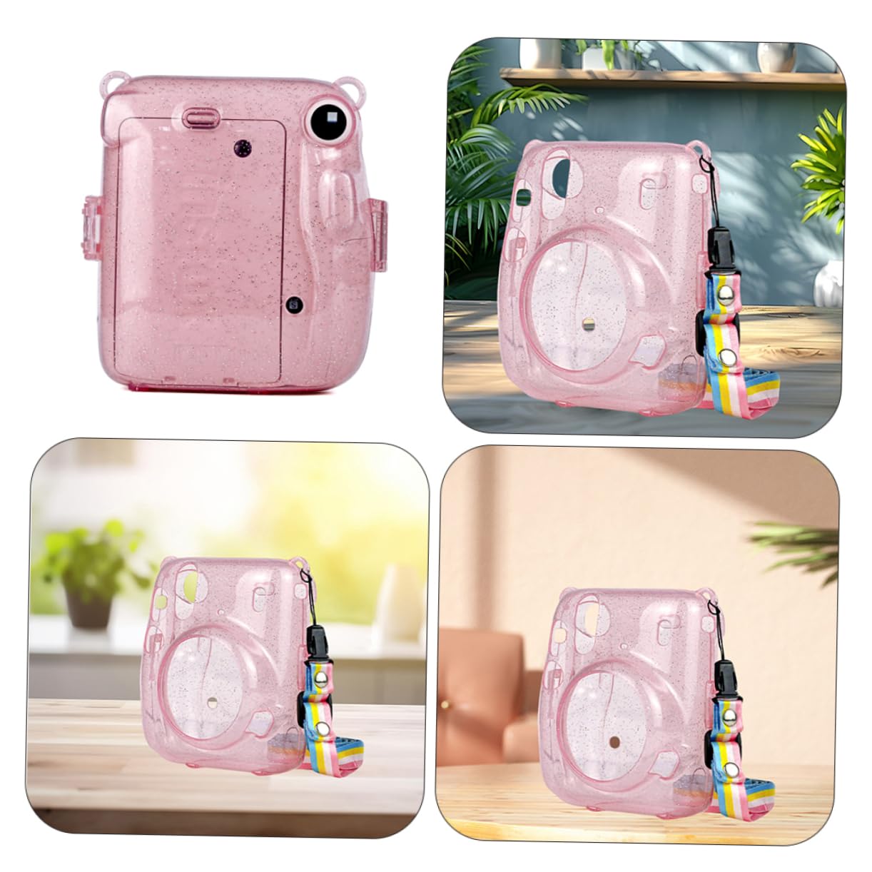 OSALADI Della Fotocamera Per Mini11 Borsa Fotografica in Pvc Per Mini11 Borsa Fotografica Istantanea Fotocamera a Pellicola Istantanea Custodia Per Fotocamera Rosa