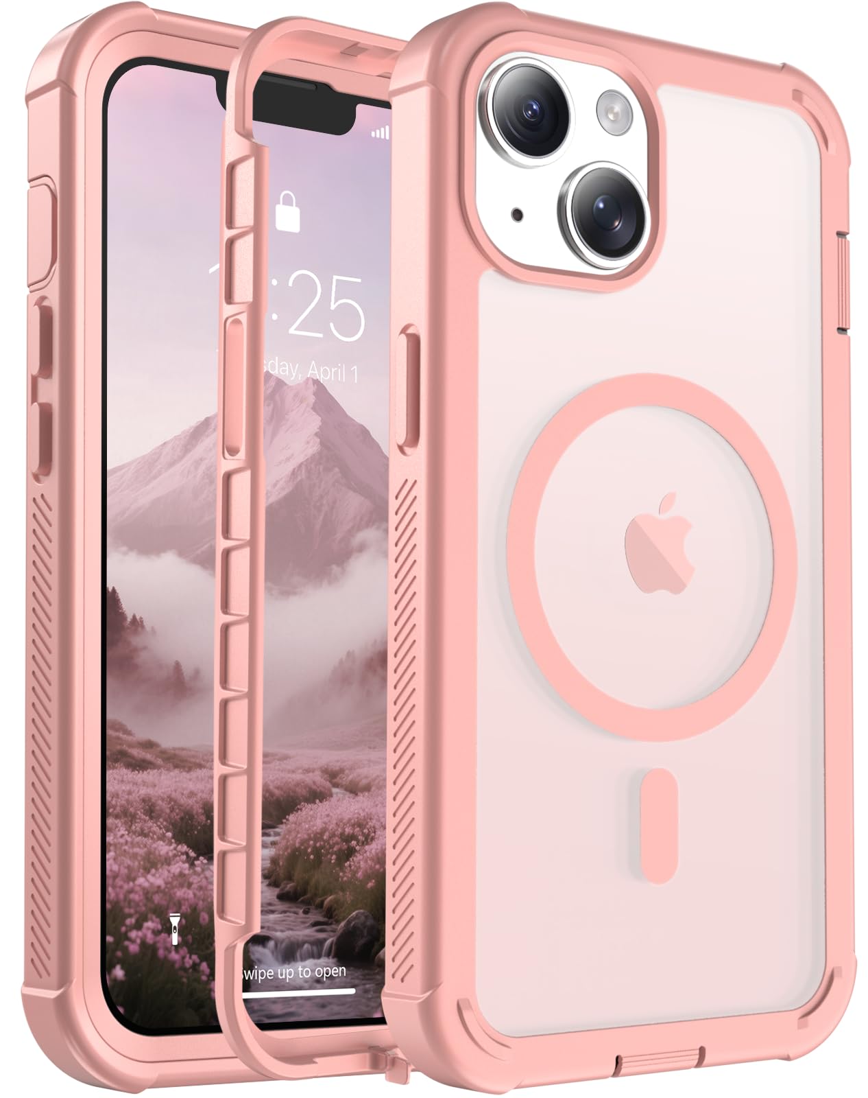 jaroco Magnetic for iPhone 13 Case Heavy Duty Protection Pink