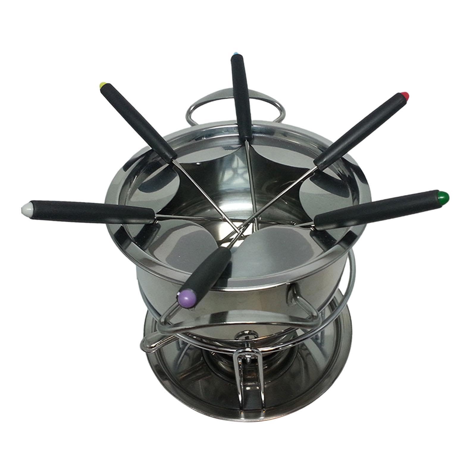Service à Fondue pour Bouillon, Fromage et Chocolat à Faire Fondre, pour des Moments conviviaux et Chaleureux. Bougie Chauffe-Plat Incluse. Appareil