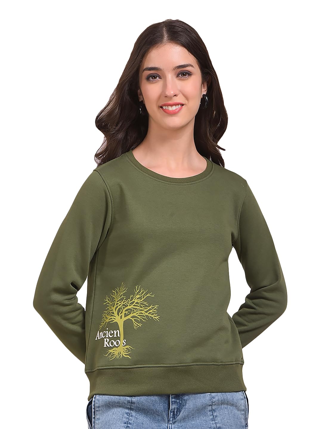 crimsoune club Women's Olive Graphic Print Sweatshirt-picture-20