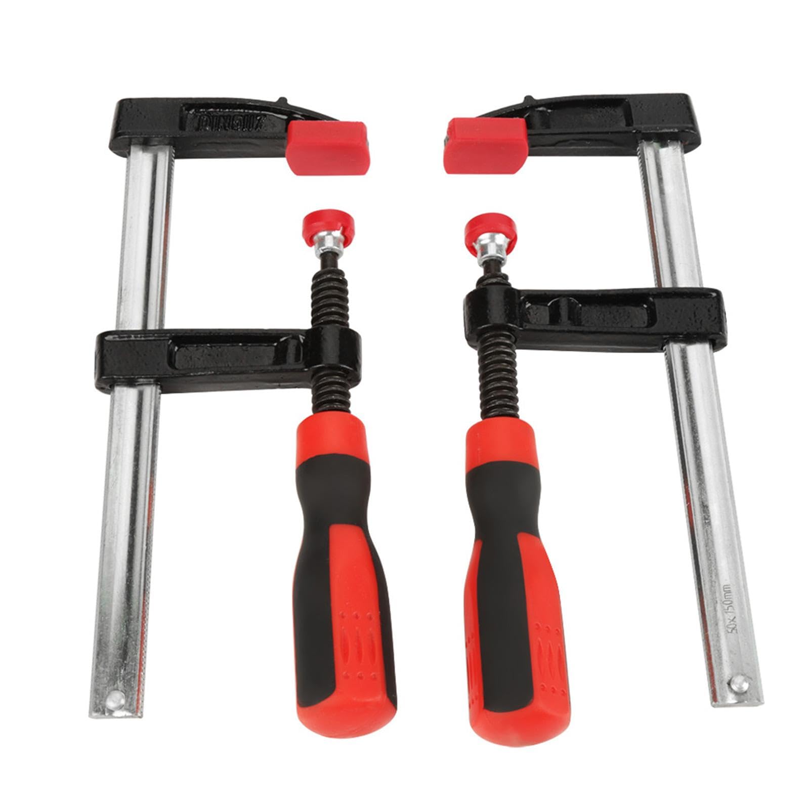 Jadeshay 2Pcs Bar Clamp, Quick Release F Clamps, Heavy Duty Hand Woodworking Tools, 50x150mm Bar Clamps Slide for DIY Carpentry