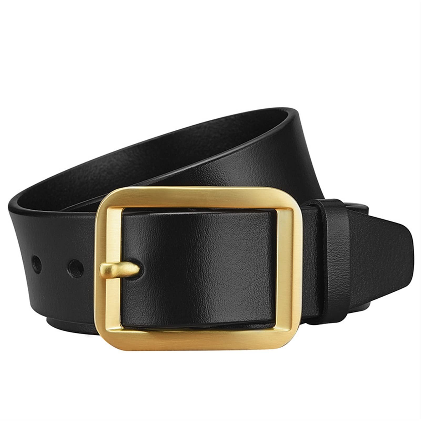 Cinturón ajustable de cuero genuino, Cinturón de Cuero for Hombre Cinturón con Hebilla de Cuero Cinturón Ancho de Cuero Retro de Dos Capas Cinturón de Moda Informal Correa de Cintura de Cuero Trajes d