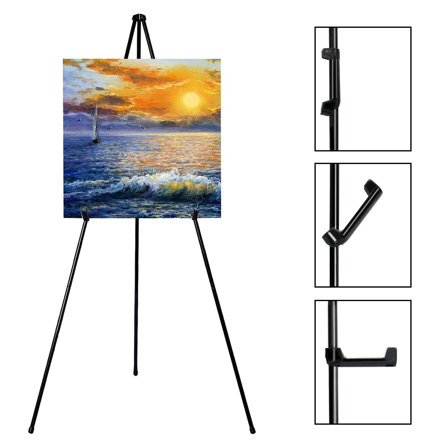 63" Tall Display Easel Stand,Adjustable Floor Standing Poster Easel