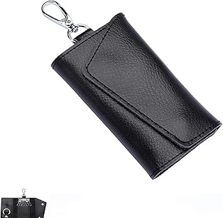 [LUYING] キーケース メンズ レディース スマートキーケース 本革 本革 6連 専用ボックス付き三つ折りカードキーケース スマートキー 車キー 大容量 メンズ レディース プレゼント (ブラック)