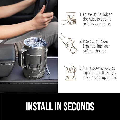 Miniatura 6 de GORILLA GRIP Expansor de portavasos de automóvil pendiente de patente, mantiene seguras las tazas grandes para bebidas, se expande para Yeti,
