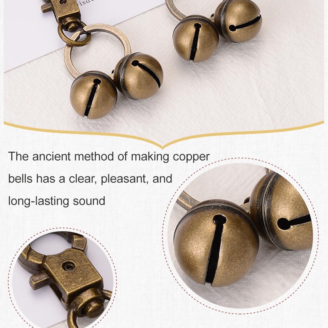 2 Set Campanellino Extra Rumorosi per Cani Gatti Campanelli, Campanello extra forte per cani e gatti, localizzatore di animali domestici e falconeria, ciondoli in ottone resistente