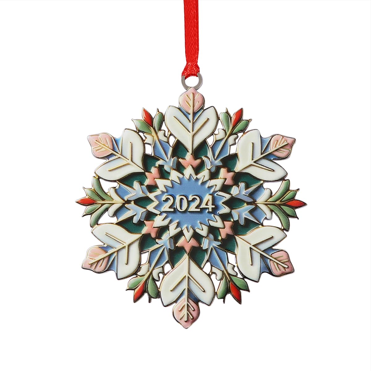 Christmas Ornaments 2024 Christmas Tree Ornament Handcrafted Stainless Steel DIY Hanging for Christmas Trees Home Party Party Gifts (Snowflakes-1)