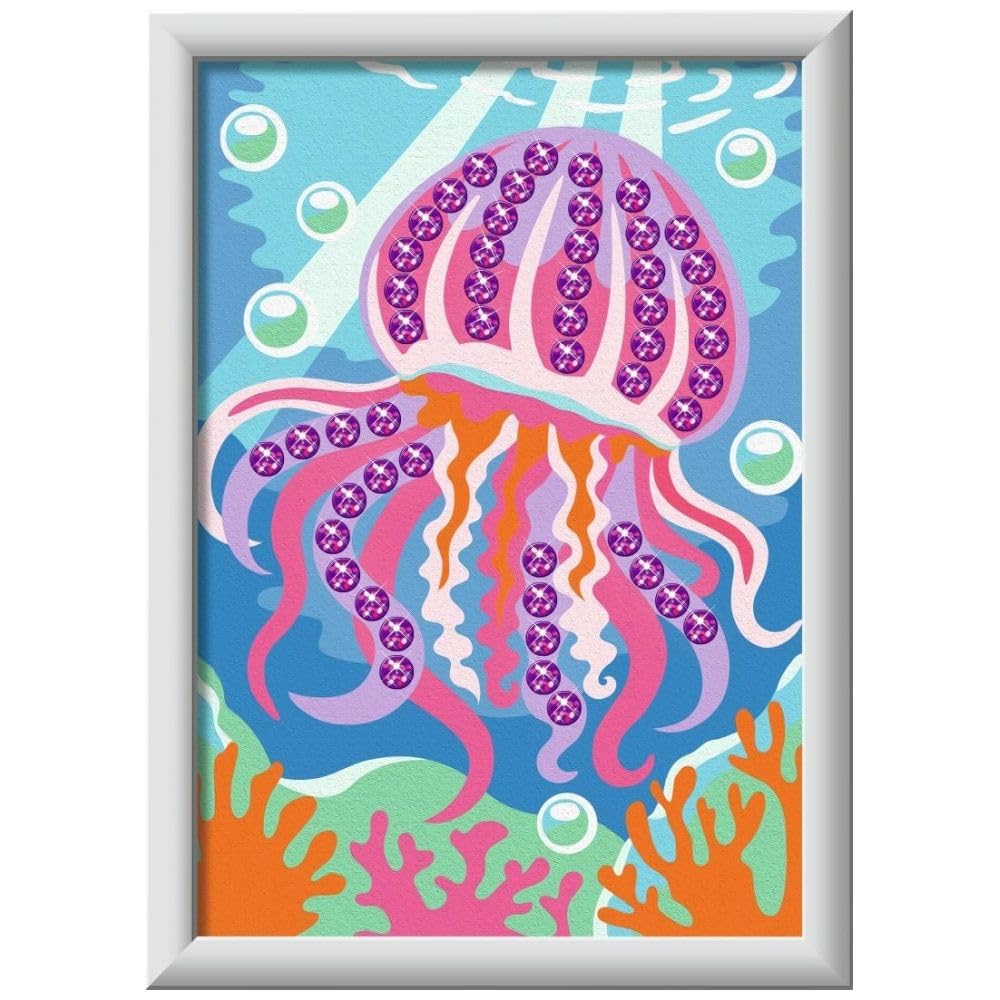 Ravensburger - CreArt E Series - Bright Jellyfish | Paint By Numbers | Paint Kit | Measures 14 x 19 | Games Kids 7 Years | Gift Ideas | Gift Child 7 Years