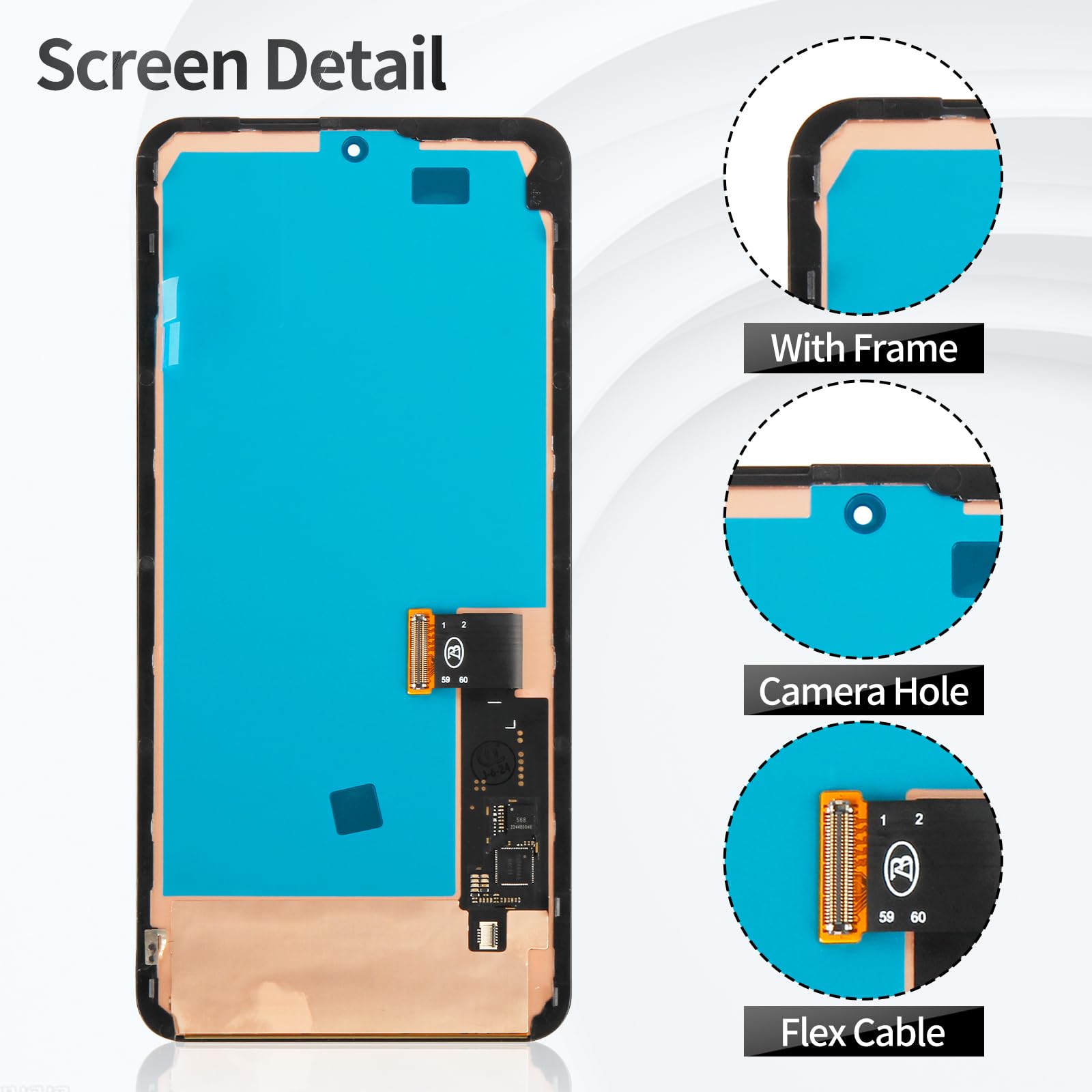 OLED for Google Pixel 8 Pro LCD for Pixel 8 Pro Screen Display Repair for Pixel 8 Pro Digitizer Touch Assembly Kits with Frame GC3VE G1MNW Black