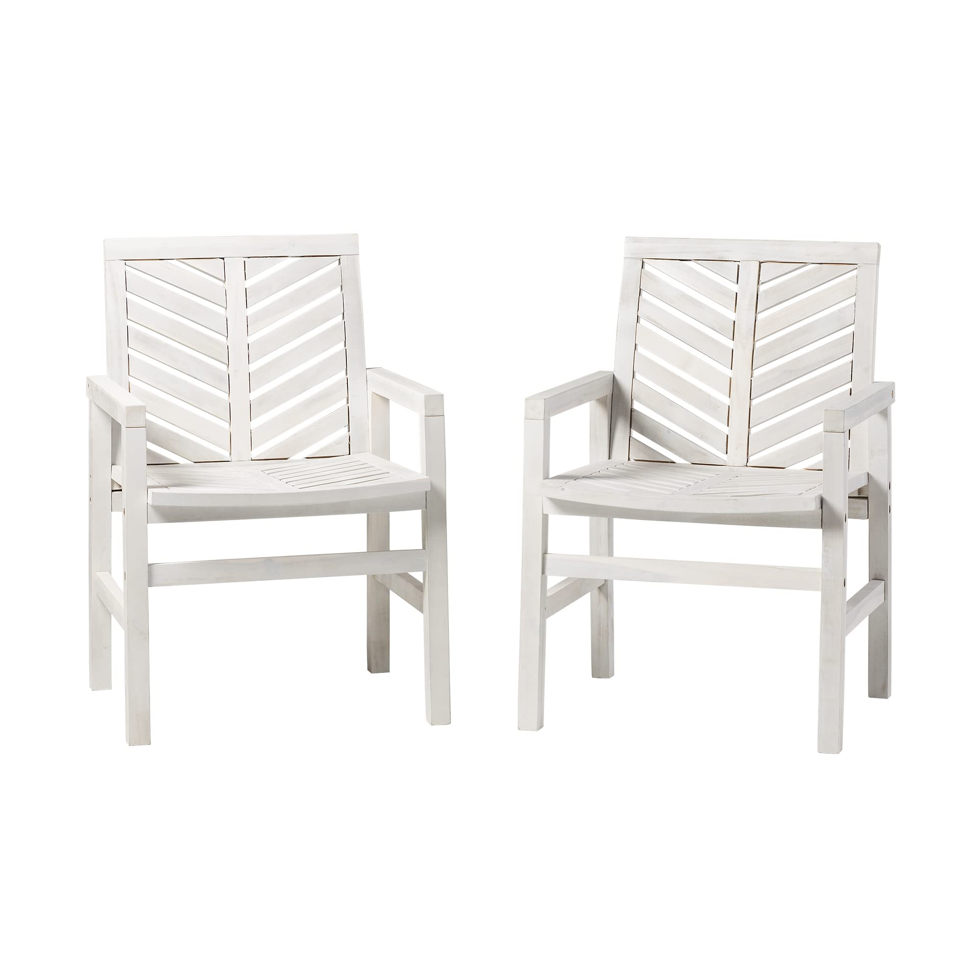 GOWE Modern Patio Chairs, Set of 2 - White Wash