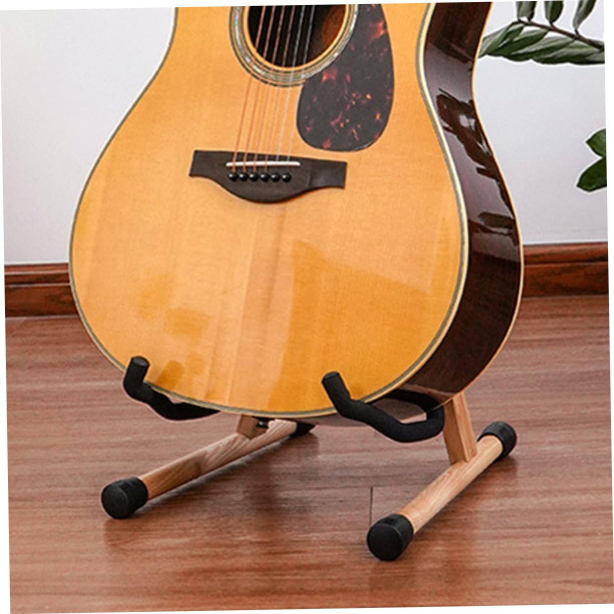 Soporte de Guitarra Madera Marrón Estructura Plegable en Forma , Estable y Versátil para Músicos Profesionales
