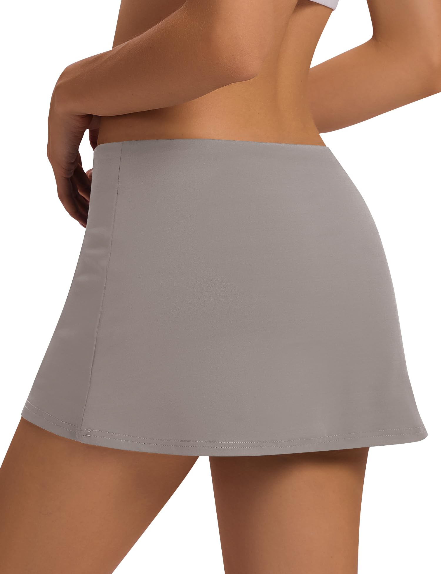 IECCP Mini jupe moulante pour femme - Taille élastique - Coupe ajustée - Avec poches courtes intégrées - Style décontracté
