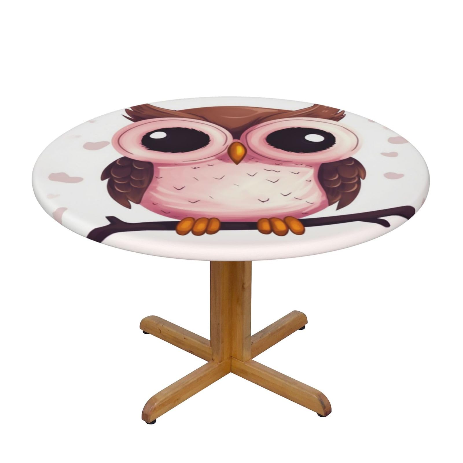 Nappe ronde imprimée hibou mignon pour repas de famille et goûters extérieurs sur table 120cm