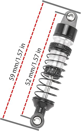 Miniatura 2 de Aluminio 52MM RC Amortiguador de viaje largo ajustable Amortiguador roscado de aceite para TRX4M 118 RC Crawler Actualizaciones Accesorios