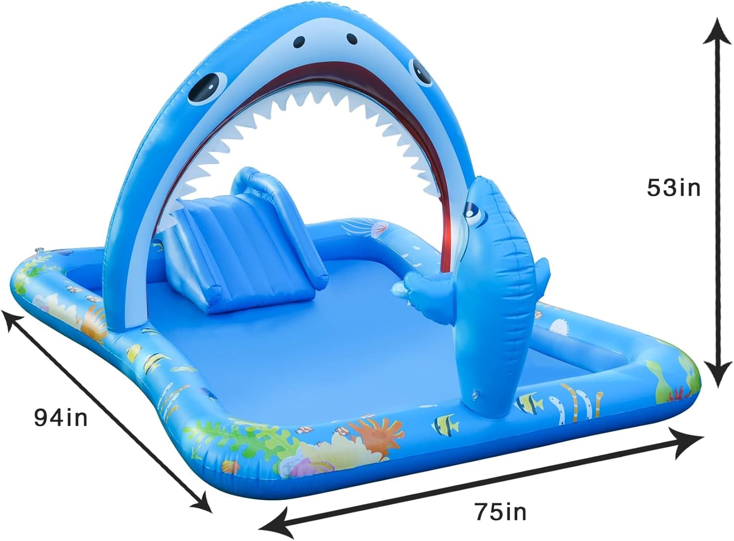 Onory Inflatable Kiddie Pool Inflatable Play Center Kids Pool with Water Slide, Water Sprayers Toddle Pool with Play Ball Hoop Wear-Resistant Thickened Swimming Pool for Toddler Kids - Image 3