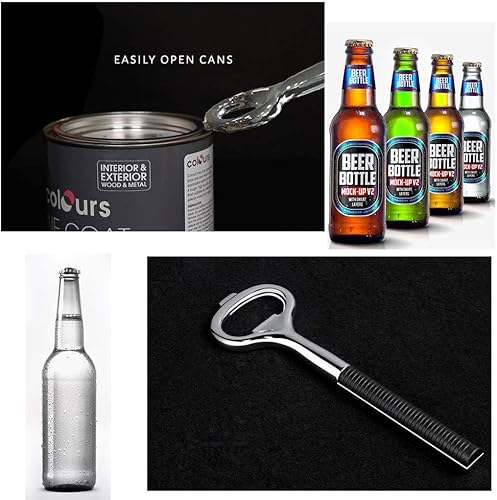 Miniatura 5 de Abrebotellas de bartender – Huameilong - Abridores de tapas de botellas de cerveza de acero inoxidable de alta resistencia con abrebotellas de soda